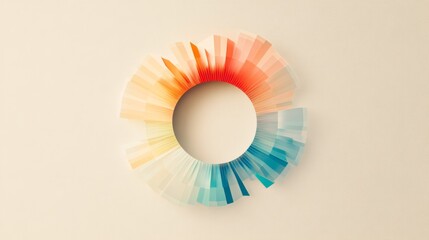 Leinwandbilder - A simple circular graph in gradient colors with sections divided by clean lines, set on a light background for a clean, modern aesthetic