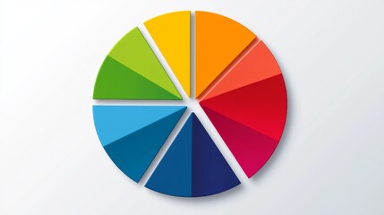 Leinwandbilder - A simple circular graph in gradient colors with sections divided by clean lines, set on a light background for a clean, modern aesthetic