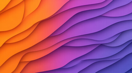 Aufkleber - A bold abstract wavy pattern with sharp transitions between purple and orange gradients, creating a striking and modern visual impact,