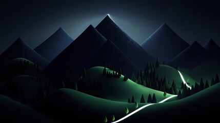 Wall Mural - a mountain range with a road running through it