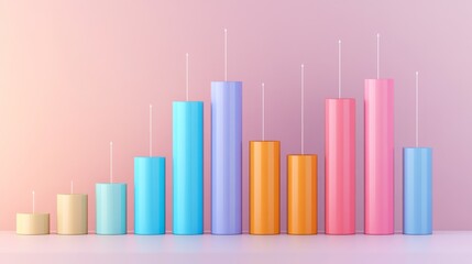 Poster - A vibrant stacked bar chart displaying diverse financial data in bright colors, positioned on a light background with clear labels for easy interpretation