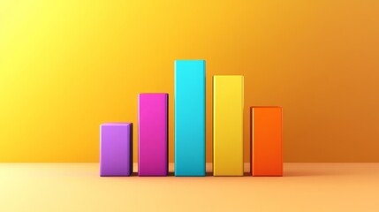 Poster - A vibrant stacked bar chart displaying diverse financial data in bright colors, positioned on a light background with clear labels for easy interpretation