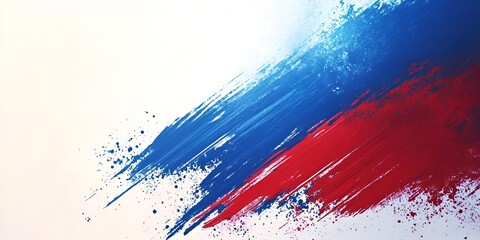 Wall Mural - abstract blue, red, and white color brush strokes on an isolated background, with space for text. bo