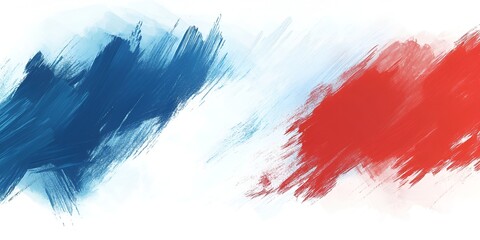 Wall Mural - abstract blue, red, and white color brush strokes painted on an isolated background, a 2d illustrati