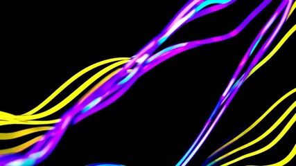 Aufkleber - Colorful neon light trails with vibrant abstract design concept