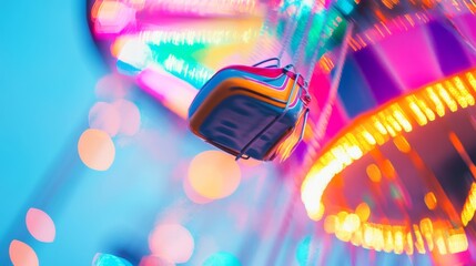 Wall Mural - a vibrant carnival ride gradient background.featuring bright and bold colors.highlighting excitement