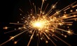 © LTh - Golden spark with rays against black background
