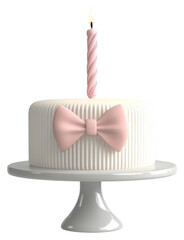 Wall Mural - PNG 3d coquette birthday cake candle simple white.