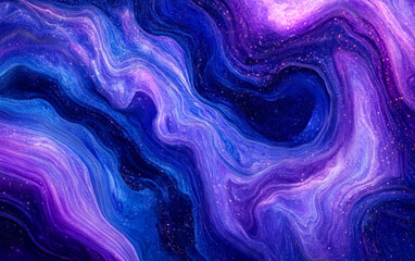 Wall Mural - A blue and purple swirl with stars and a galaxy background