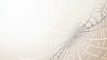 Macro shot of morning dew on a spider web. 