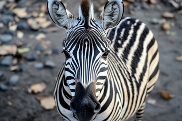 zebra eating grass - baby. Beautiful simple AI generated image