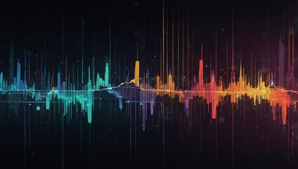 Wall Mural - a digital artwork featuring a soundwave pattern with fluctuating frequencies