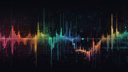 Wall Mural - a digital artwork featuring a soundwave pattern with fluctuating frequencies