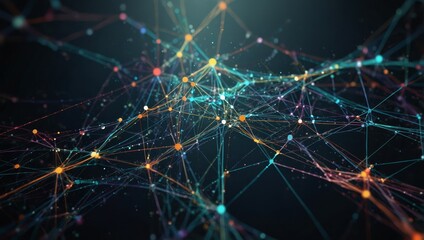Wall Mural - a digital background featuring a series of interconnected nodes and lines, representing the vast net