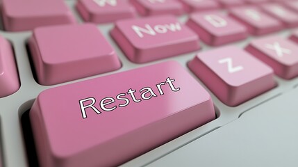 Pink Keyboard Restart Button Digital Technology Web Data Click Clean  