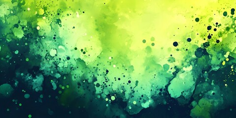 Wall Mural - Watercolor green brush stroke vector background, paint splash in watercolor with ink blots and stains isolated on white background, 