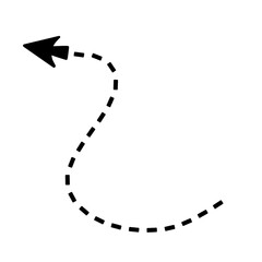 black arrow with black dotted line