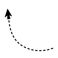 Black arrow with black dotted line