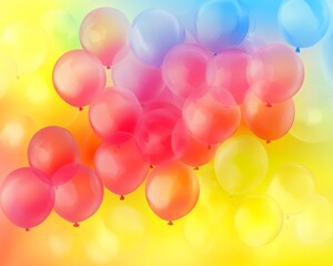 Wall Mural - a vibrant gradient background with carnival balloon colors.featuring bright reds, yellows, and blues