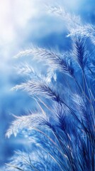 Wall Mural - Serene Blue Grass Meadow Soft Light Peaceful Nature Scene