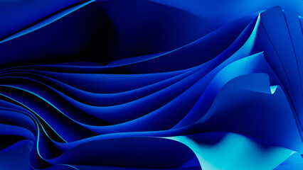 Geometric blue waves create an abstract technological background
