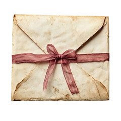 Old envelope tied with a ribbon showcasing vintage style