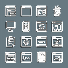 Wall Mural - set line browser files, loading data window, software, mobile apps, computer monitor screen, and clo