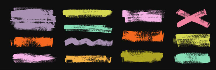 Wall Mural - bold colorful hand drawn paint brush strokes. grunge ink textured sketchy rough thick lines vector i