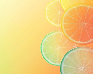 Wall Mural - a vibrant gradient background with citrus burst colors.featuring bright oranges, yellows, and greens