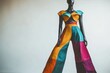© Ali - Colorful patchwork pantsuit on mannequin.