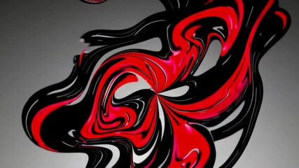 Poster - Abstract red and black swirling pattern on a gray background, digital art concept