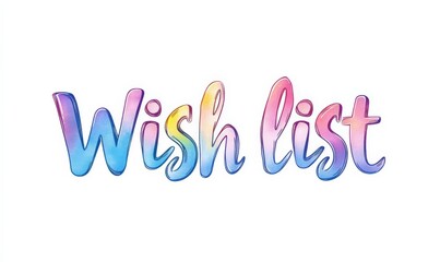 Wall Mural - Wish list - handwritten watercolor lettering. Modern calligraphy colorful text