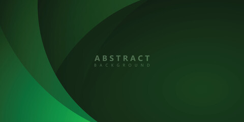 Wall Mural - modern vector paper layer circle dark green abstract background