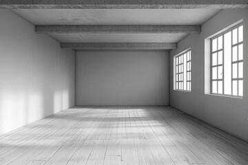 Poster - Interior empty room minimalist background