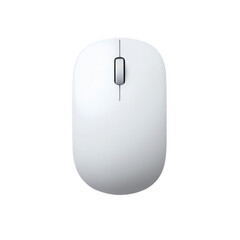 a sleek white computer mouse designed for optimal user comfort and precision., isolated on a transpa