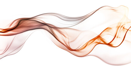 Poster - Abstract minimalism with flowing audio waves in soft gradient hues of orange and brown, creating dynamic and elegant visual effect