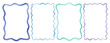 © Nastya - Rectangular frame with scalloped edges. Set of drawing wavy elegant outline frame in watercolor style