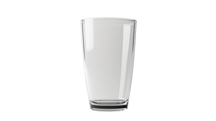 A clear, empty glass with a smooth design, ideal for showcasing beverages or use in minimalist compositions against a white isolated background.