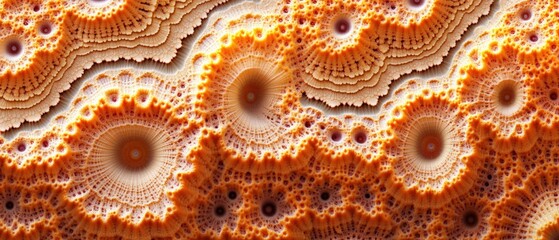 Wall Mural - abstract orange fractal pattern organic texture background design