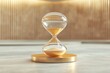 © Jenjira - Hourglass with flowing sand on a minimalistic surface.