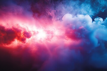 Poster - Colorful smoke swirls creating dramatic effects with vibrant hues in a dark environment