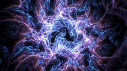 Fototapete - Abstract cosmic energy with swirling purple and blue nebula patterns, cosmic mystery concept