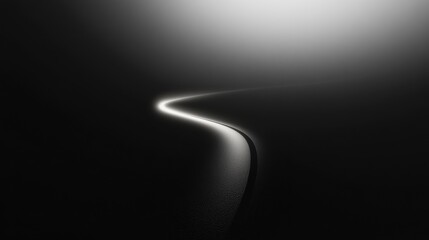 Wall Mural - Ethereal Curved Path in Darkness with Light Glow Effect