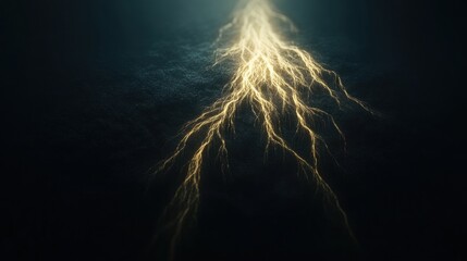 Wall Mural - Stunning Lightning Bolt Illuminating Dark Atmospheric Background