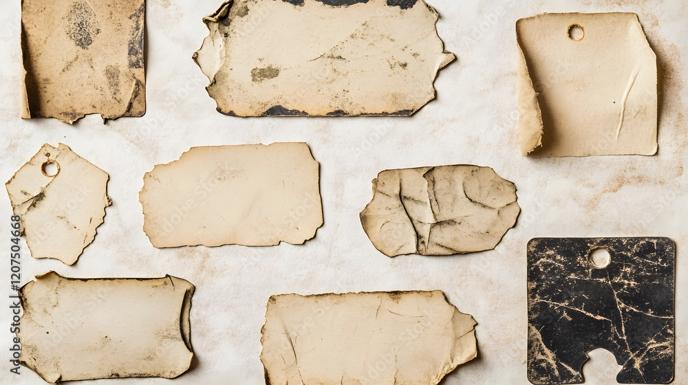 Old Process Sticker blank old sticker and price tag templates for mockup, featuring ...