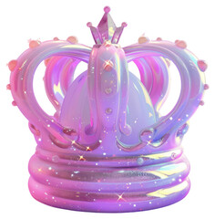 Wall Mural - png crown icon glitter purple pastel.