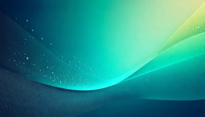 Wall Mural - abstract turquoise and green background flowing with particles