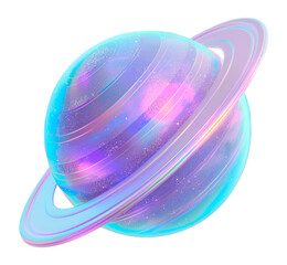 Canvas Print - PNG Saturn icon planet pastel space.