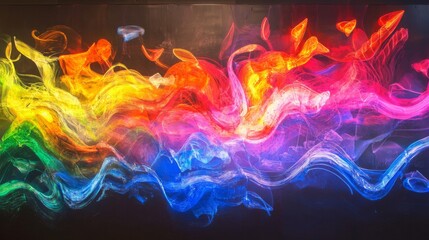 Wall Mural - Vibrant Colorful Abstract Waves Background