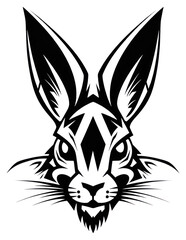 Wall Mural - png rabbit animal black white.